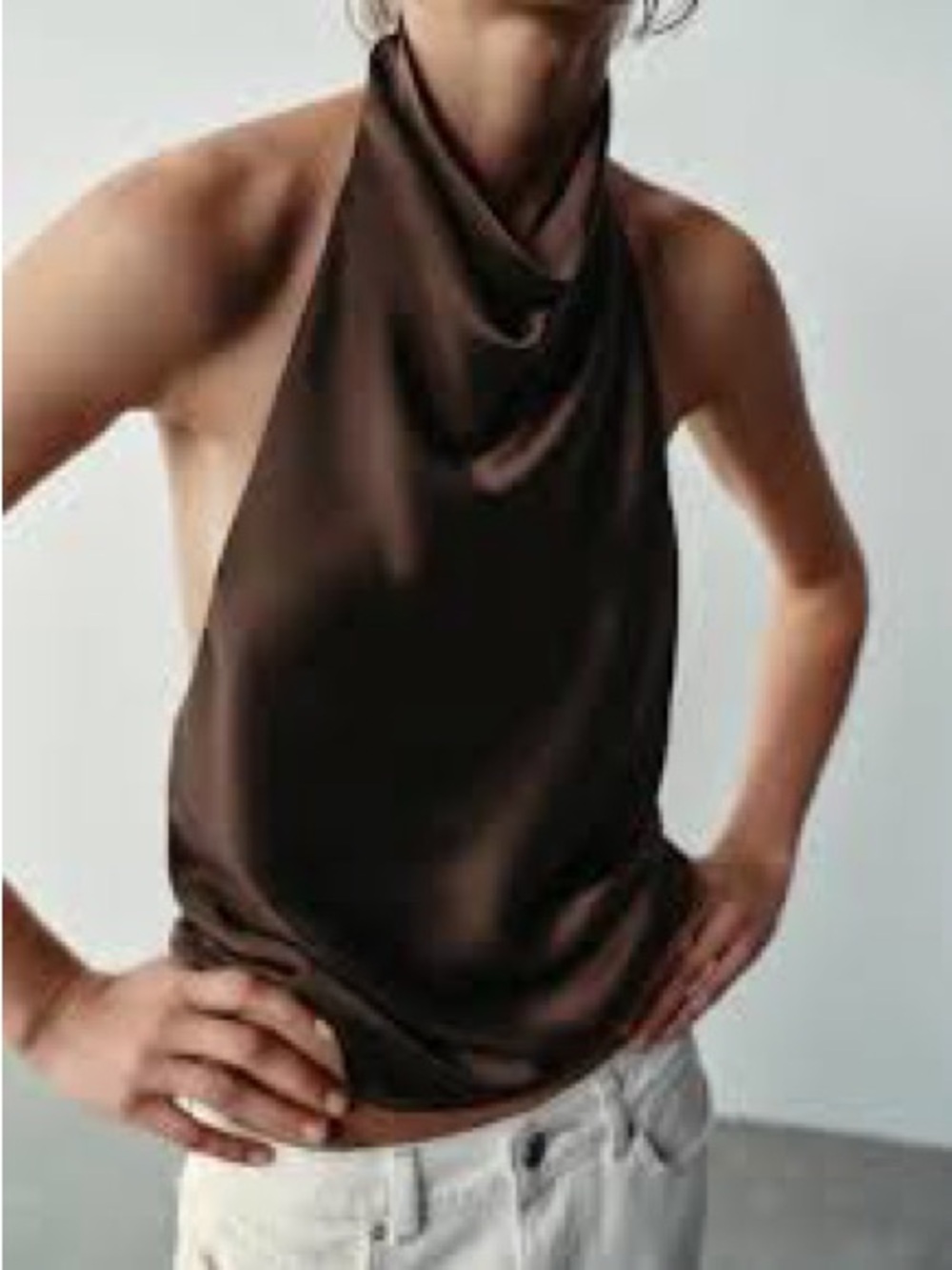 Zara Brown Halter Top